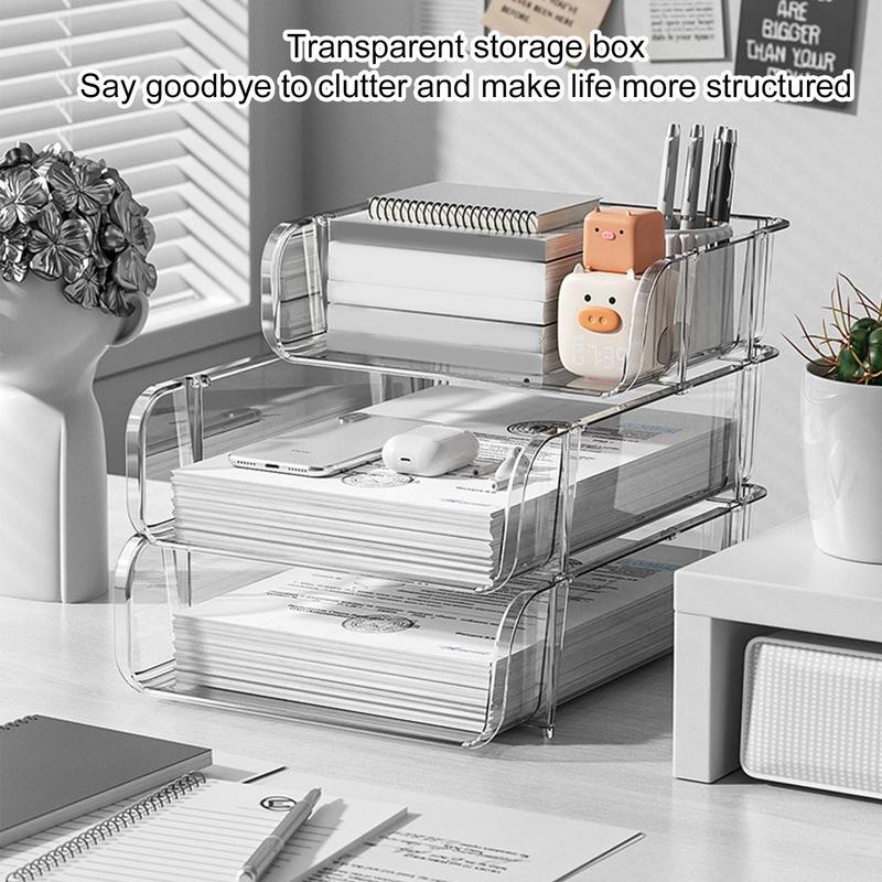 Binder Storage Box - Office Desktop Organizer A4 Paper Drawer
