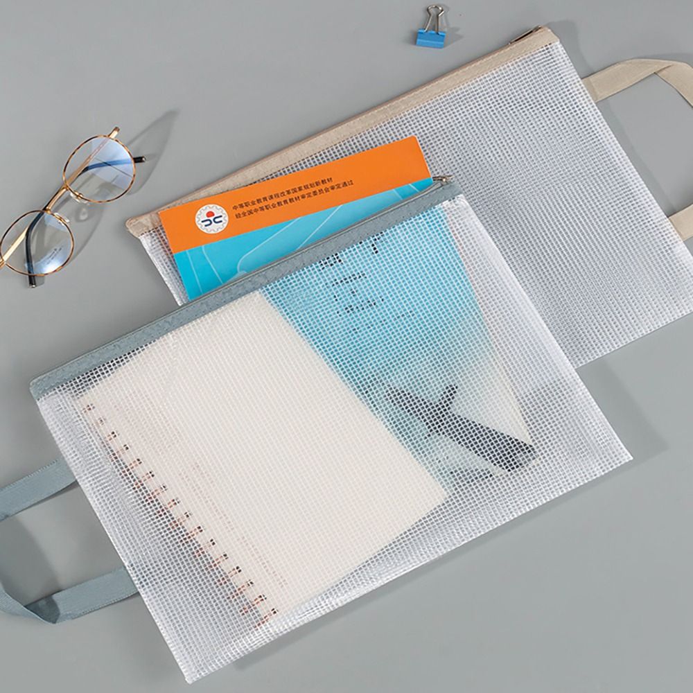 Binder Storage Box - New Double-layer A4 Storage Bag Mesh