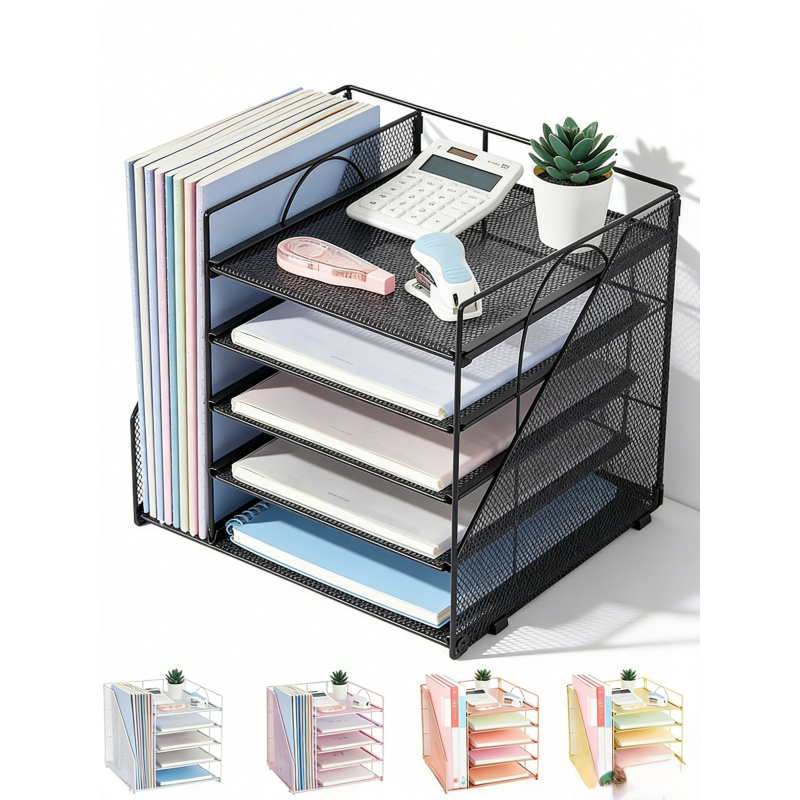 Binder Storage Box - 5Layer Paper File Rack Office Desktop