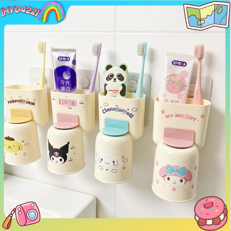 Wall Organizer Pocket - Kuromi Toothbrush Holder Cute Drainable Wall