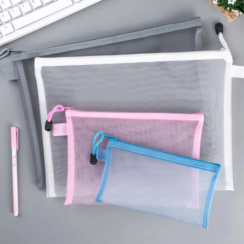 Binder Storage Box - 1 Chiếc A4/A5/A6 Lưới Dây Kéo