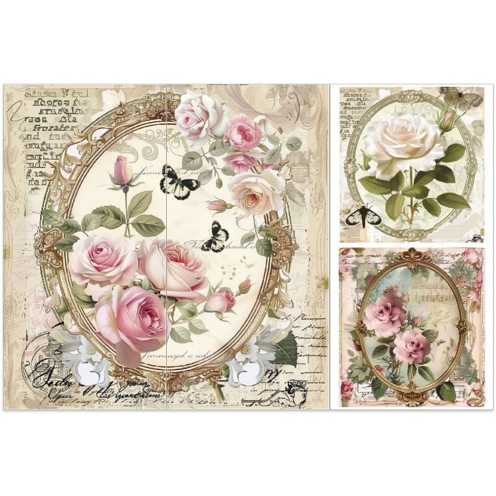 3pcs/Set Rose Rub on Transfers - đánh giá và giá Office Furniture Set