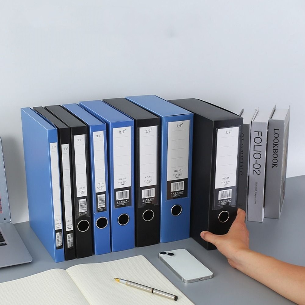 Desktop Black Blue A4 File Fol - đánh giá và giá Binder Storage Box